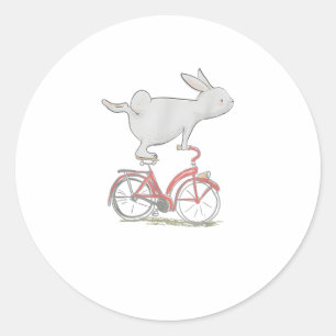 Sticker Rond Lapin Mignonne Sur Vélo _ Cyclisme _ Vélo & G