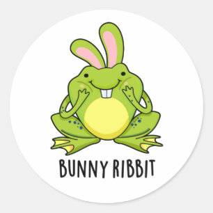 Sticker Rond Lapin Ribbit Funny Lapin Frog Pun