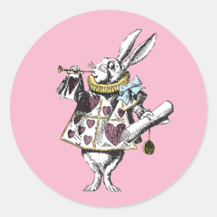 Sticker Rond Lapin vintage Wonderland