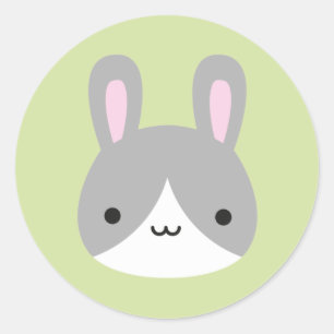 Sticker Rond Lapins de Kawaii Bunny