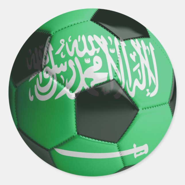 Sticker Rond L'Arabie Saoudite drapeau de la balle de football (Devant)