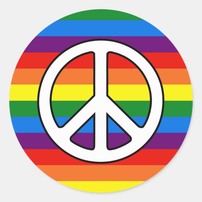 Sticker Rond L'arc-en-ciel barre l'appui du gay pride LGBT de (Devant)