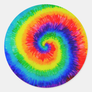 Sticker Rond L'arc-en-ciel teignent en nouant l'encre d'alcool