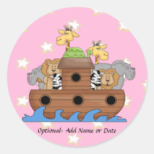 Sticker Rond L'arche de Noé pour les invitations