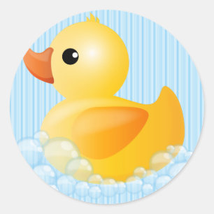 Sticker Rond Large Yellow Duck
