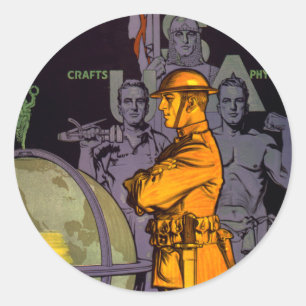 Sticker Rond L'armée construit des hommes