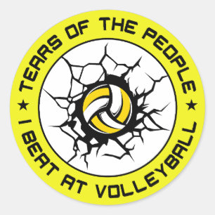 Sticker Rond Larmes Des Gens Que Je Bats Au Volley-Ball, Sport