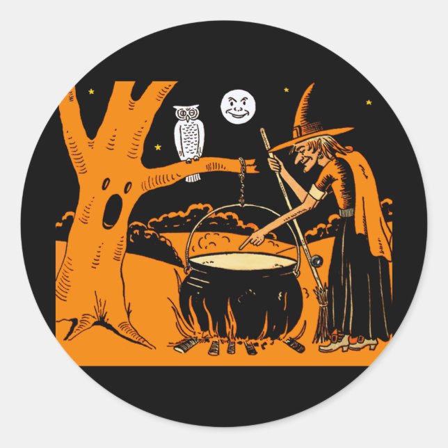 Sticker Rond L'art d'Halloween vintage (Devant)