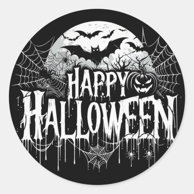 Sticker Rond L'art d'Halloween vintage (Devant)