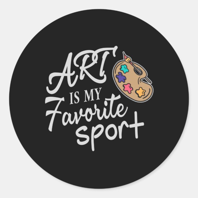 Sticker Rond L'art est mon sport favori (Devant)