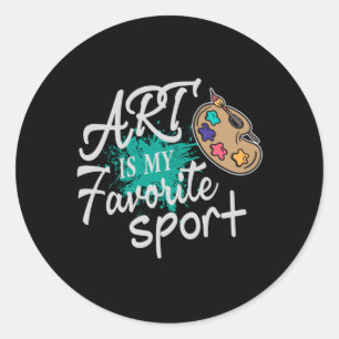 Sticker Rond L'art est mon sport favori Splash vert