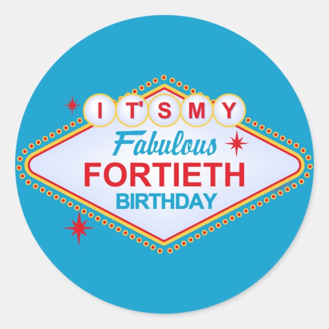 Sticker Rond Las Vegas 40e anniversaire (Devant)