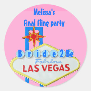Sticker Rond Las Vegas Final Fling pour la future mariée