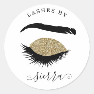 Sticker Rond Lashes Par Gold Parties scintillant Classic Sticke