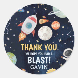 Sticker Rond L'astronaute de l'espace extra-atmosphérique s'éte