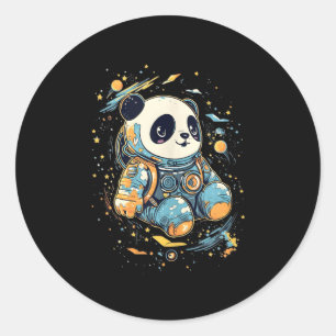 Sticker Rond L'astronaute Panda Space Panda Bear Kawaii