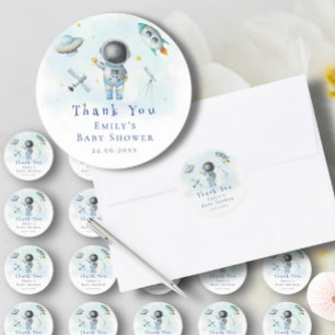 Sticker Rond L'astronaute spatial roquettes Boy sur le Baby sho