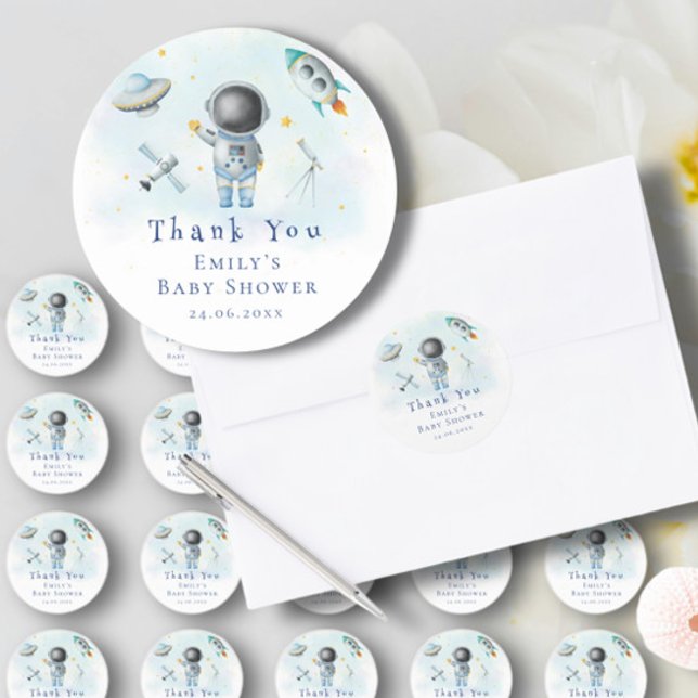 Sticker Rond L'astronaute spatial roquettes Boy sur le Baby sho (Créateur téléchargé)