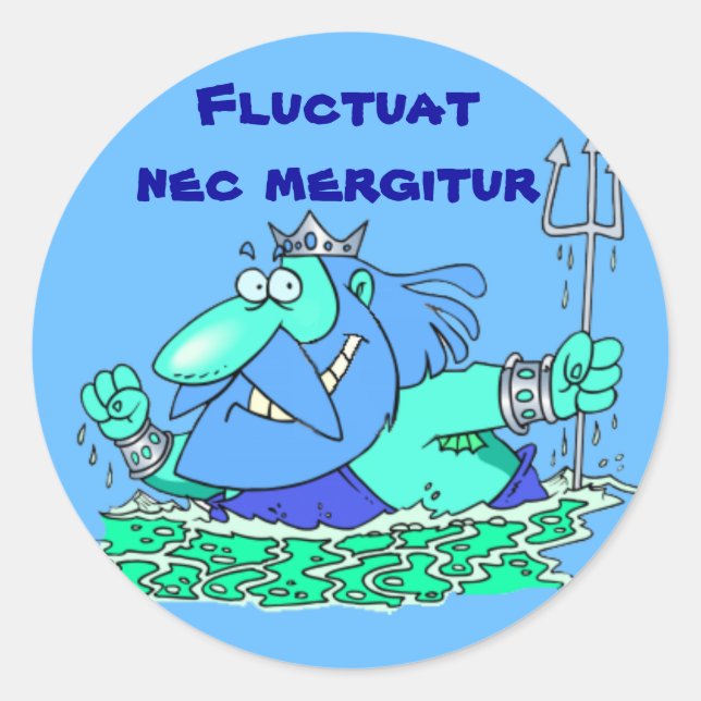Sticker Rond Latin : Fluctuat nec mergitur (Devant)