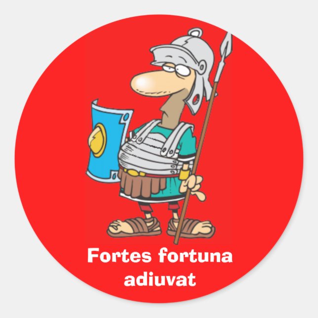 Sticker Rond Latin : Fortes fortuna adiuvat (Devant)