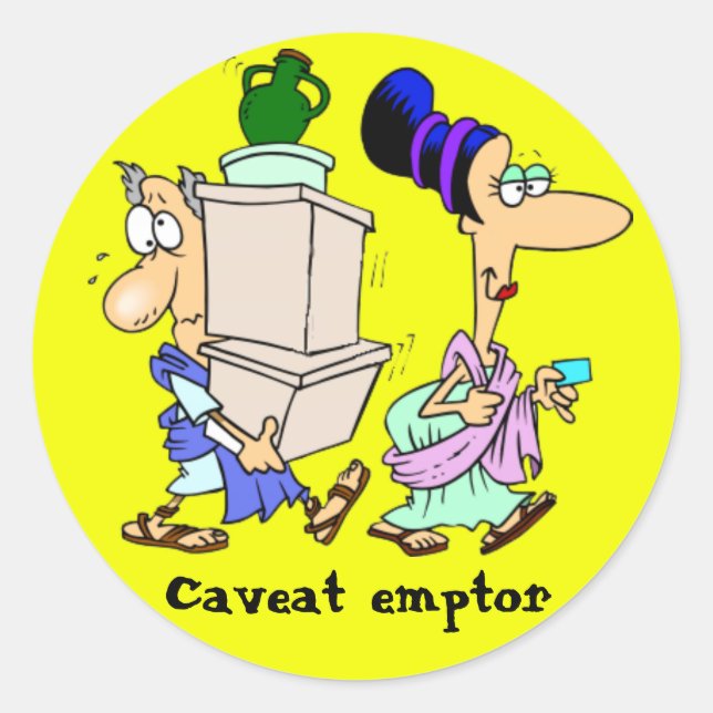 Sticker Rond Latin : L'empteur de caveat (Devant)