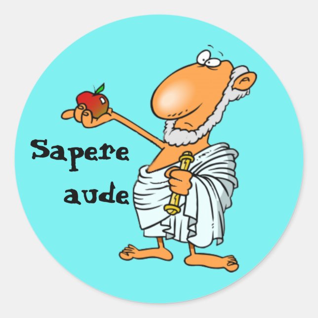 Sticker Rond Latin : Sapere aude (Devant)