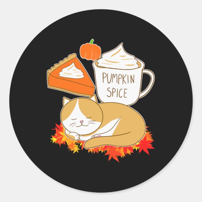 Sticker Rond Latte épice citrouille (Devant)