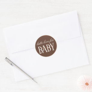 Sticker Rond Latte Love Baby est en train de brasser Baby showe