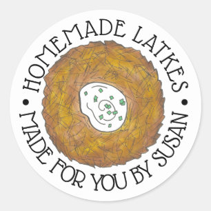 Sticker Rond Lattes De Pancake De Pomme De Terre Faite Maison F