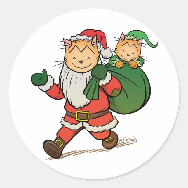 Sticker Rond Laugh-Out-Loud Claus (Devant)
