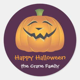 Sticker Rond Laughing joyeux citrouille personnalisé Halloween 