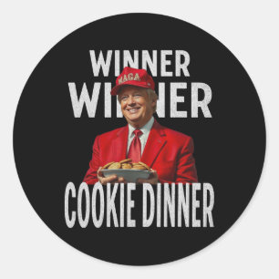 Sticker Rond Lauréat du dîner Cookie Dinner Funny Trump 2024 47