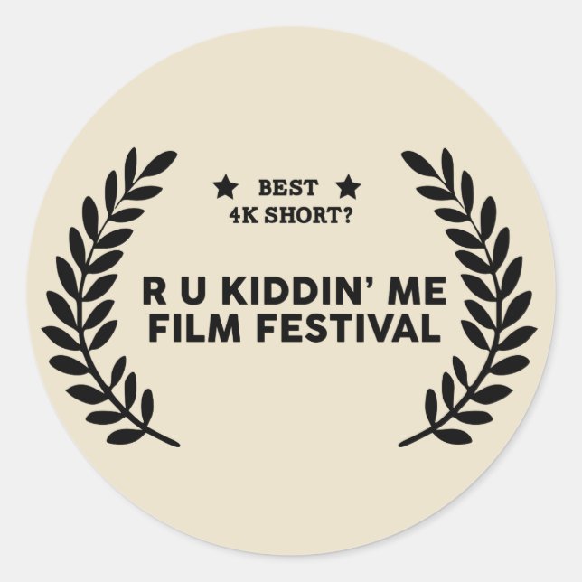 Sticker Rond Lauréat du Festival du Film : Meilleur court métra (Devant)