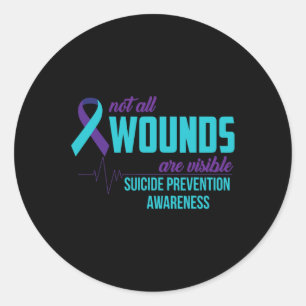 Sticker Rond Lauréats turquoises et violets de la prévention du