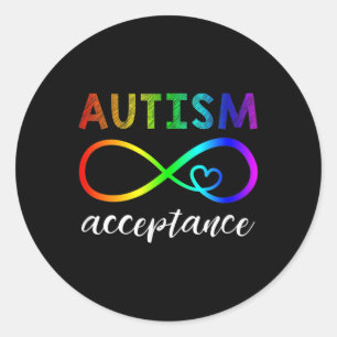 Sticker Rond L'autisme, au lieu de rouge, chemise l'autisme Acc