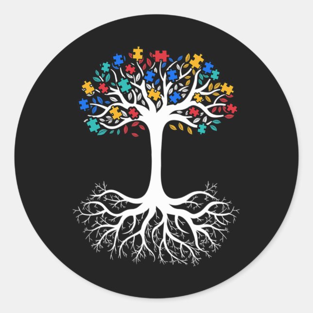 Sticker Rond L'Autisme Ne Vient Pas Avec Une Handicap Manuelle  (Devant)