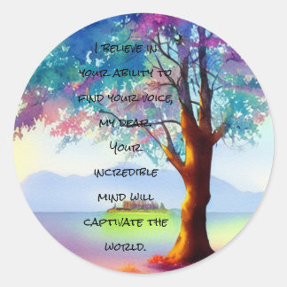 Sticker Rond L'autisme - Un message stimulant - Un esprit capti