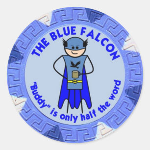 Sticker Rond L'autocollant bleu de coutume de faucon