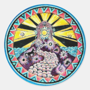 Sticker Rond L'autocollant de mandala de chemin