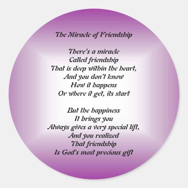 Sticker Rond L'autocollant Miracle of Friendship (Devant)