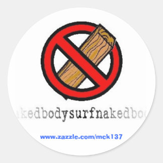 Sticker Rond L'autocollant No Board de BSN Bodysurfing Apparel