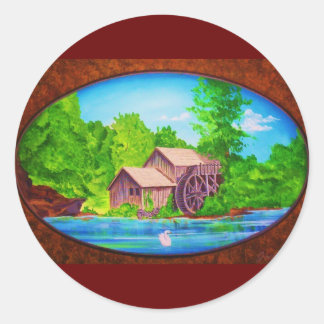 Sticker Rond L'autocollant Old Mill par Jack Wilson