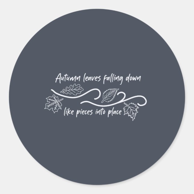 Sticker Rond L'automne laisse tomber comme des morceaux (Devant)