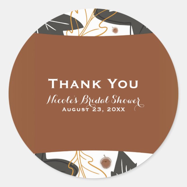 Sticker Rond L'automne lunaire Feuilles d'automne et Acorns Fav (Devant)