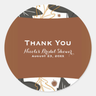 Sticker Rond L'automne lunaire Feuilles d'automne et Acorns Fav