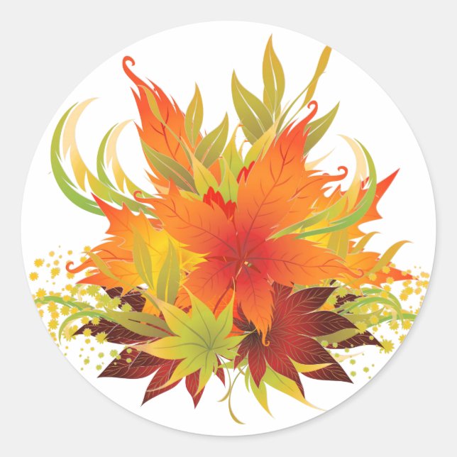Sticker Rond L'automne part Thanksgiving (Devant)