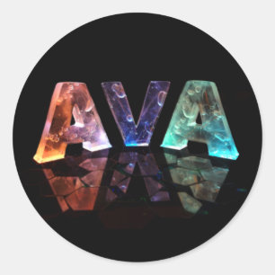Sticker Rond L'Ava nommé dans les lumières 3D