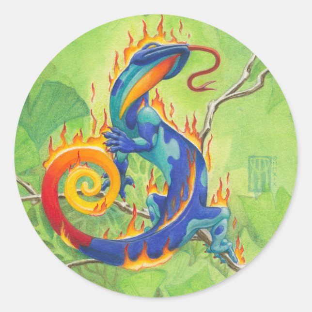 Sticker Rond Lava Salamander (Devant)
