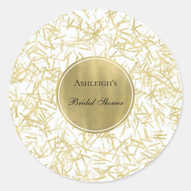 Sticker Rond Lavage de mariage glamour confetti (Devant)