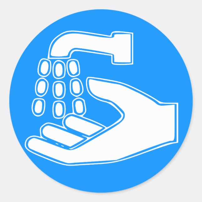 Sticker Rond Lavage des mains (Devant)